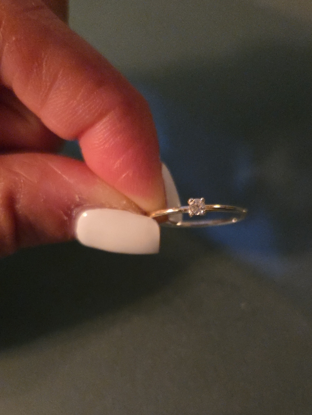 Sterling Silver & Clear CZ Solitaire Dainty Ring